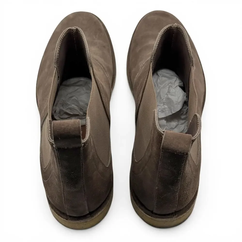 Bottega Veneta Suede Chelsea Boots Men's 43 10.5 US Chukka Pull-On Brown Italy